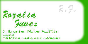 rozalia fuves business card